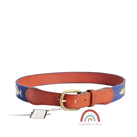 New! Smathers & Branson x J. Crew Fish Needlepoint Belt - Picture 5 of 16